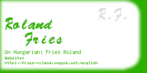 roland fries business card